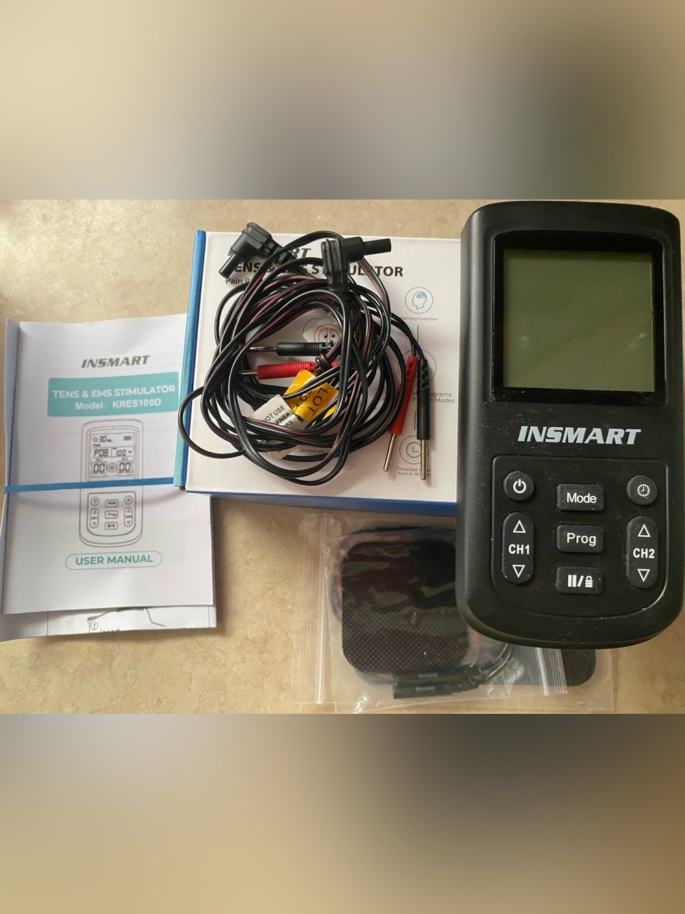 Insmart Black TENS & EMS Stimulator Device